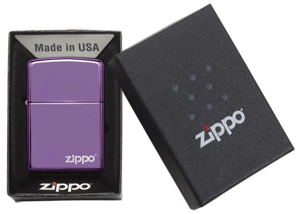 Encendedor Zippo Zp24747zl Classic High Polish Purple Logo - Imagen 2