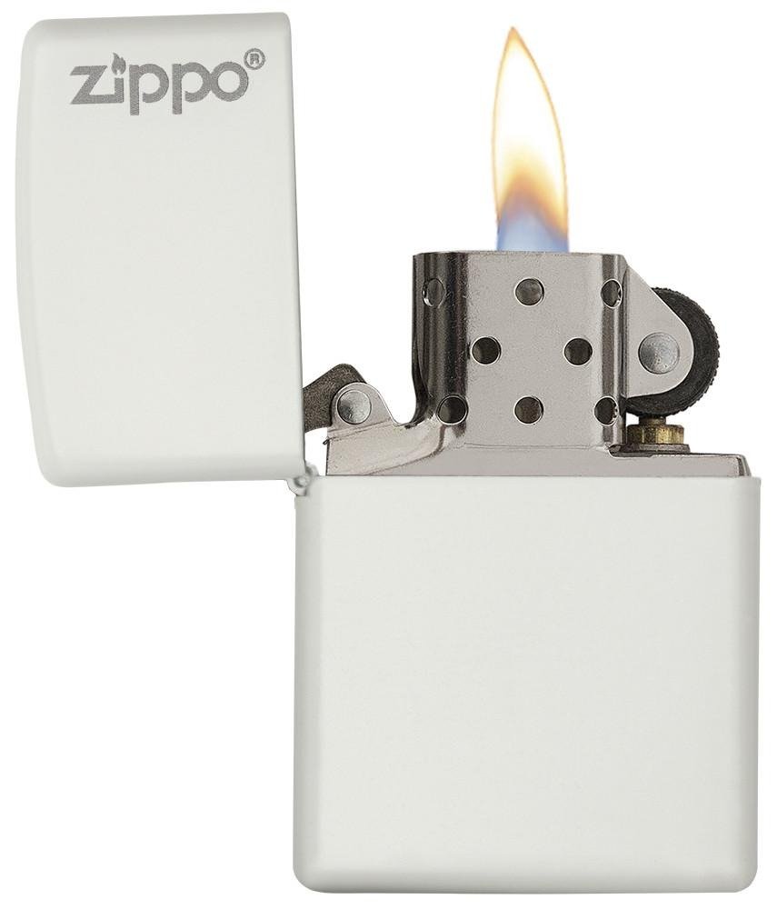 Encendedor Zippo Zp214zl Classic White Matte Logo - Imagen 3