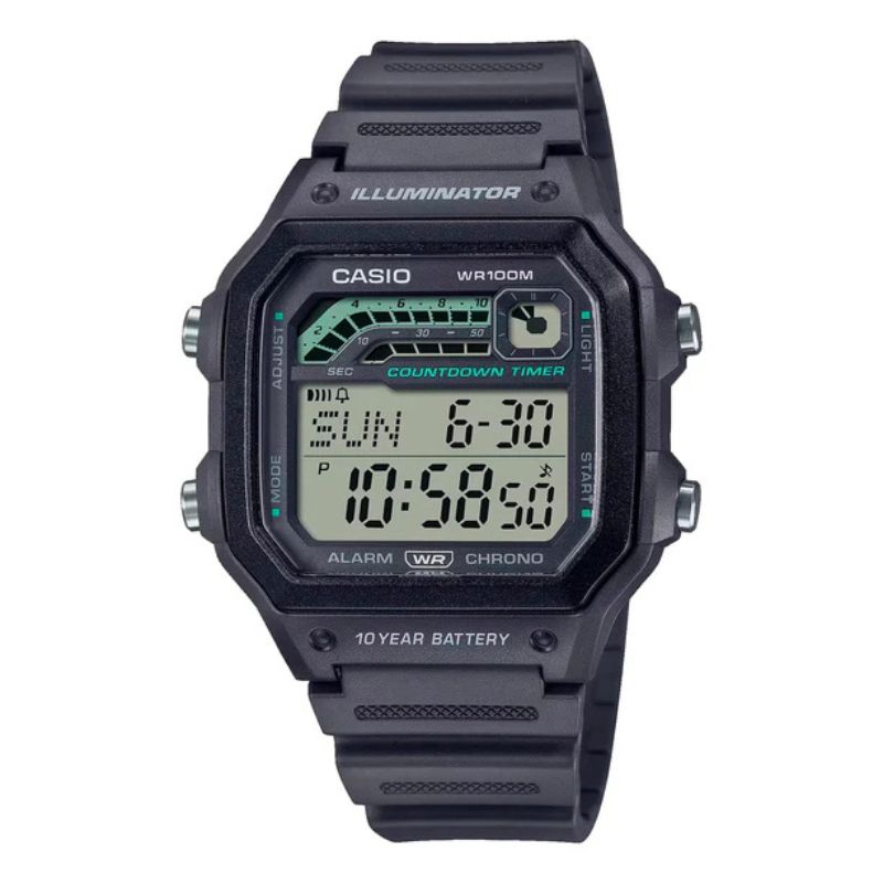 Reloj Casio Hombre Vintage Countdown Timer WS-1600H-8AV