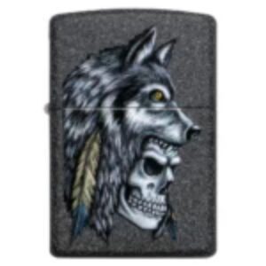 Encendedor Zippo Zp29863 Wolf Skull Feather Design