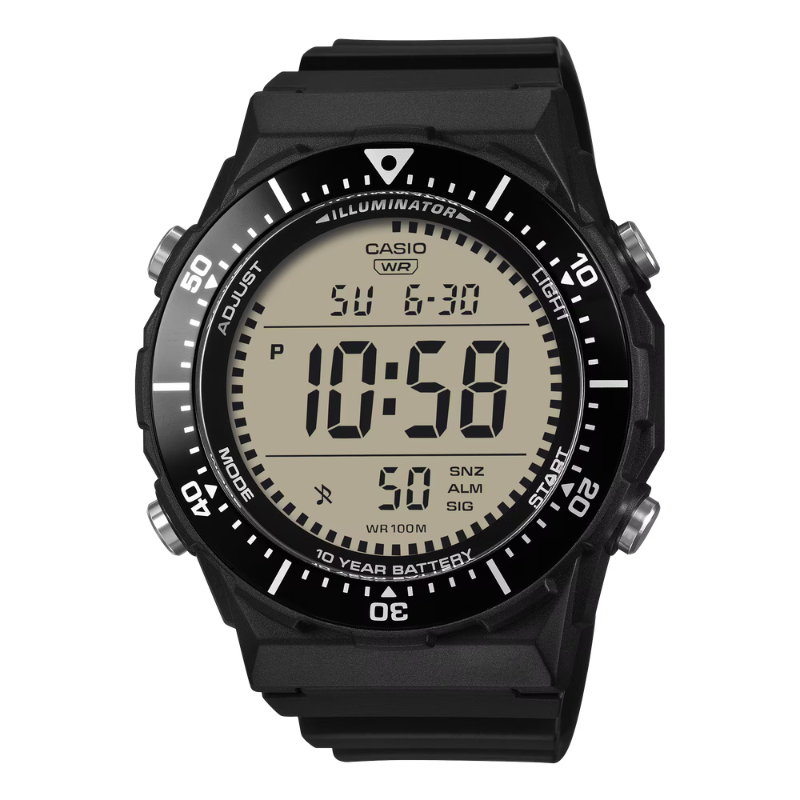 Reloj Pulsera Digital Casio Ae-1700h-1av Con Correa De Resina Color Negro - Fondo Gris
