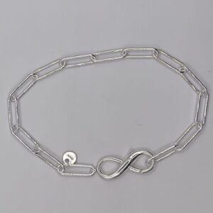 FLL B075 Pulsera de Plata Mosqueton infinito