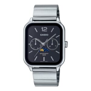 MTP-M305D-1AV Black Dial MoonPhase Stainless Steel Men's Watch