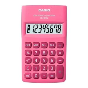 Mini Calculadora Casio Básica Portátil Rosado HL-815L-PK