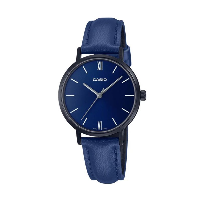 Reloj Casio Clásico Análogo Cuero Azul LTP-VT02BL-2A