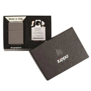 Encendedor Zippo Black Ice & Pipe Insert Plateado ZP29789
