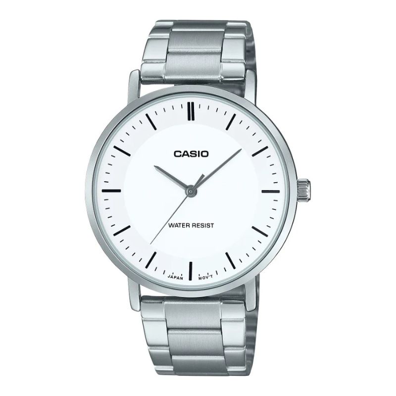 Reloj Casio Análogo MTP-VT04D-7E Dial Cóncavo Blanco