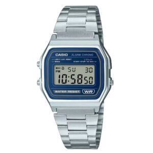 Reloj Casio Vintage Unisex Plateado Azul A-158WEA-2