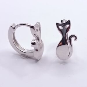 Aro de plata Rodio Gato Mediano 27866XESWSH1