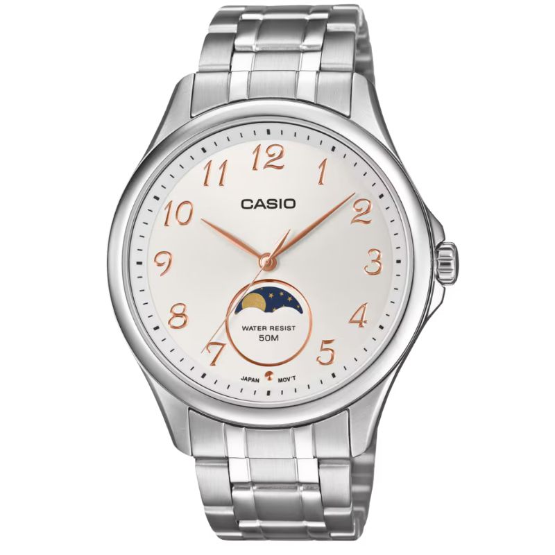 Reloj Casio Análogo MTP-M110D-7AV Moonphase Acero