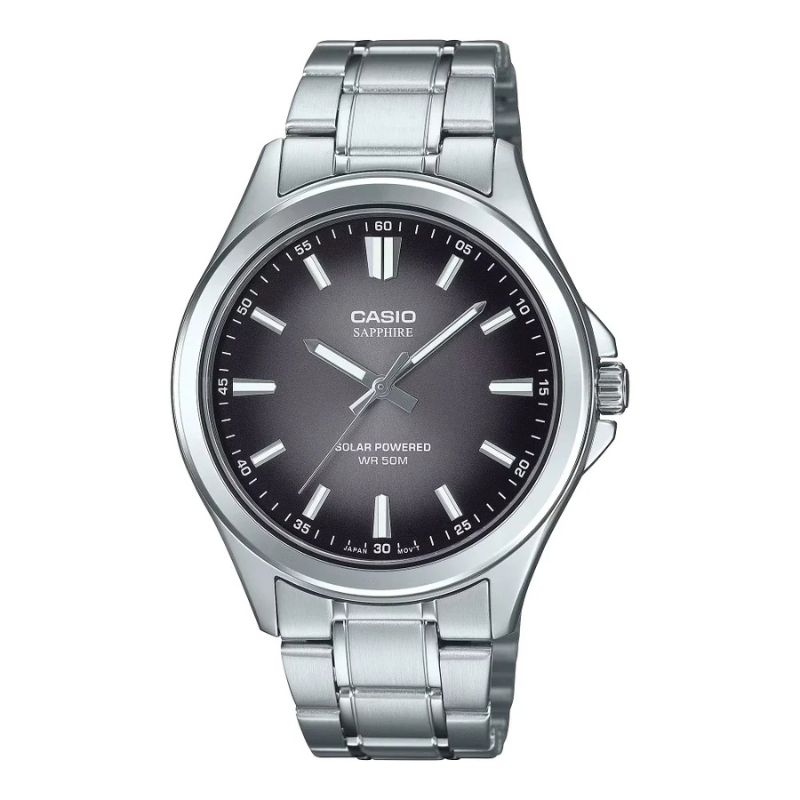 Reloj Casio Vintage MTS-RS100D-1A Plateado Solar Powered 41,7mm