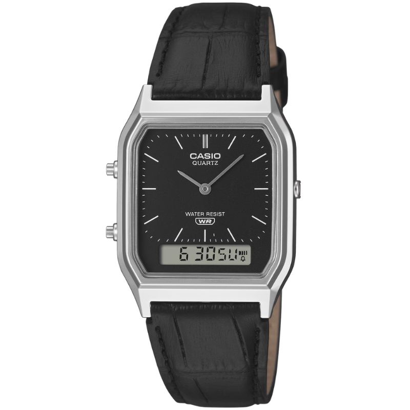 Reloj Casio Vintage AQ-230EL-1A Negro Cuero