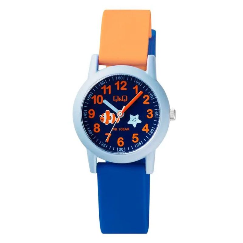 Reloj Infantil Para Niño Q & Q Análogo Peces VS49J007Y