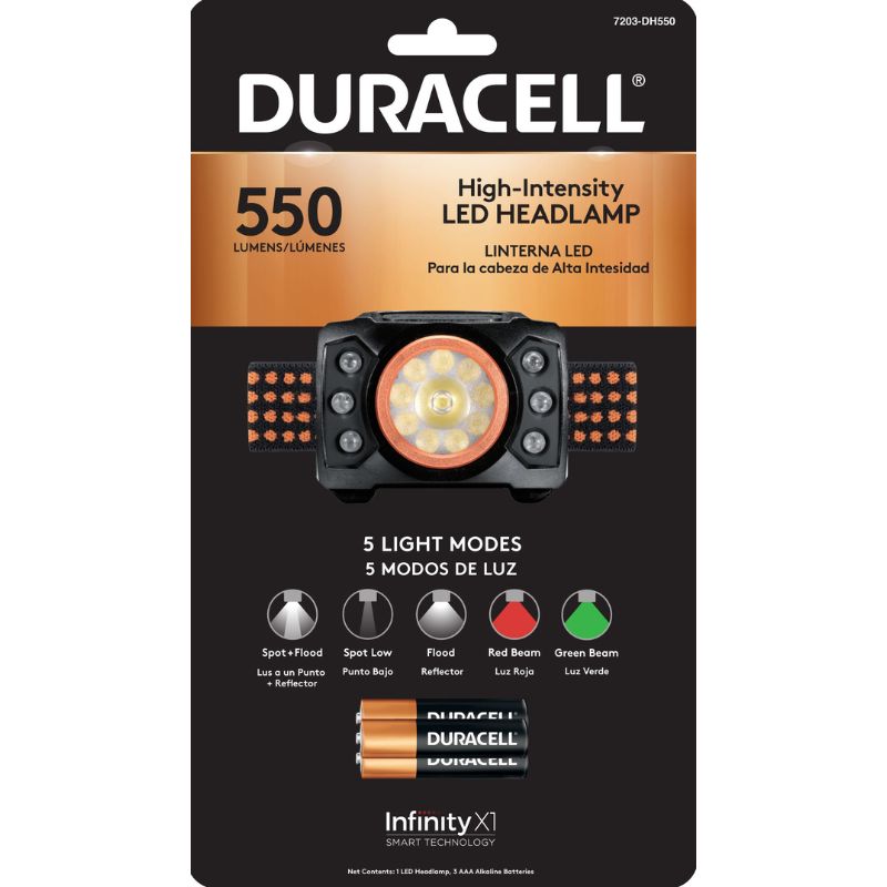 LINTERNA DURACELL MANOS LIBRES 550 LUMEN 7203-DH550